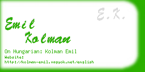 emil kolman business card